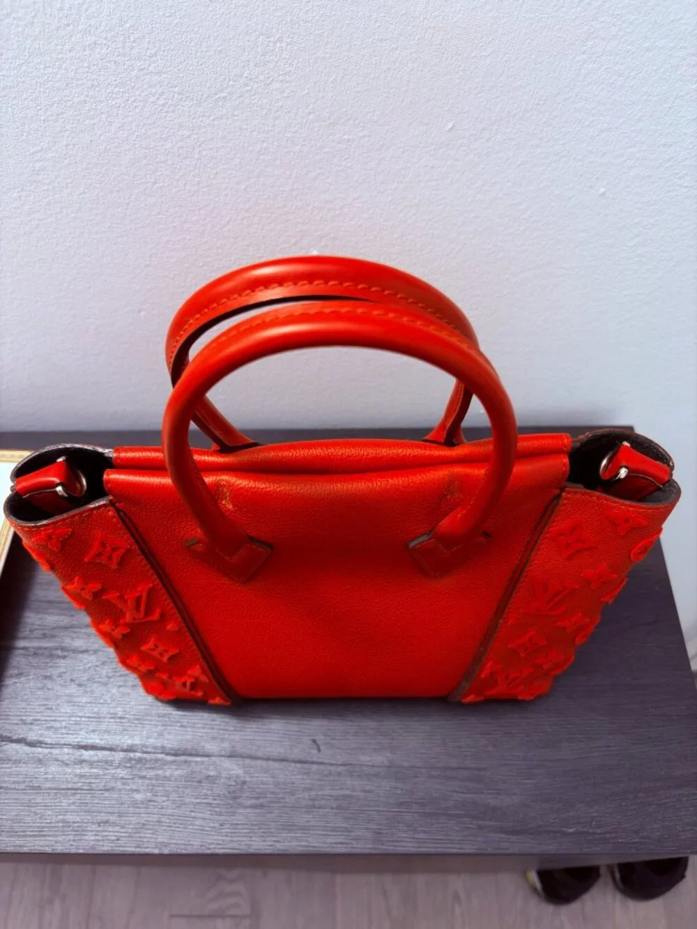 LOUIS VUITTON Veau Cachemire Tote W BB Handbag (RED)